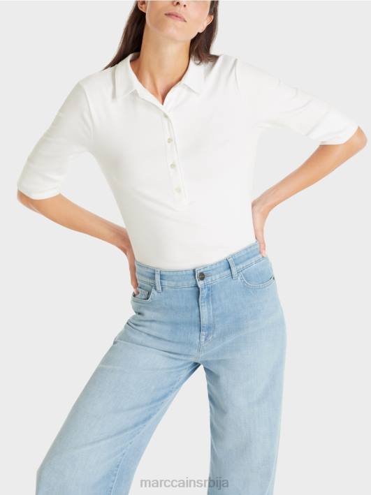 памучна поло мајица Marc Cain D6881463 бео одећу