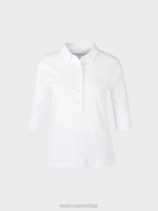 памучна поло мајица Marc Cain D6881463 бео одећу
