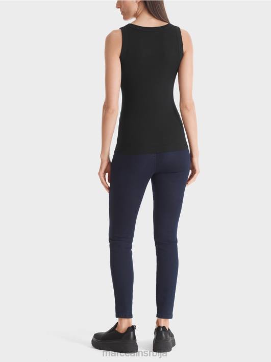 фино ребраста мајица без рукава Marc Cain D6881468 црн одећу