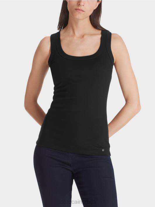 фино ребраста мајица без рукава Marc Cain D6881468 црн одећу