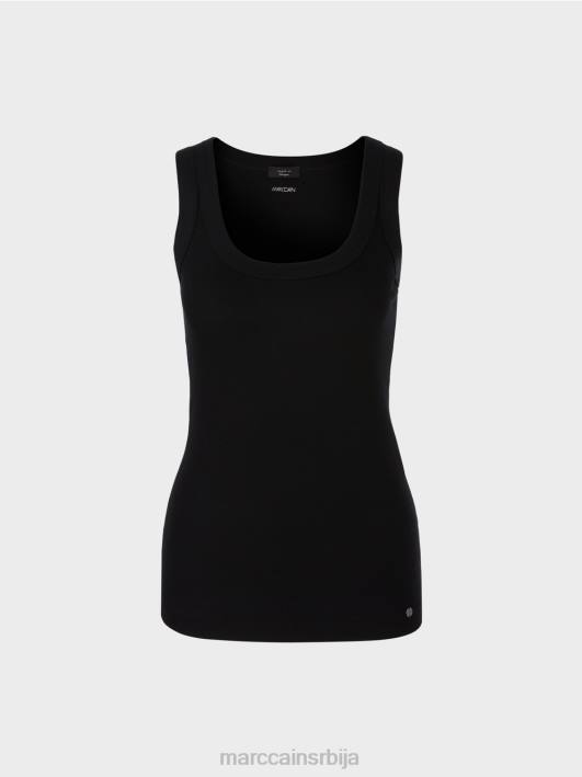 фино ребраста мајица без рукава Marc Cain D6881468 црн одећу