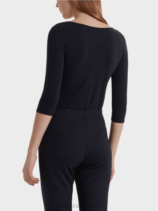 изузетно деликатна кошуља дугих рукава Marc Cain D6881471 поноћно плава одећу