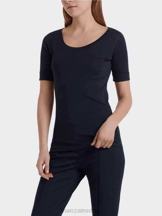 висококвалитетна основна кошуља Marc Cain D6881472 поноћно плава одећу