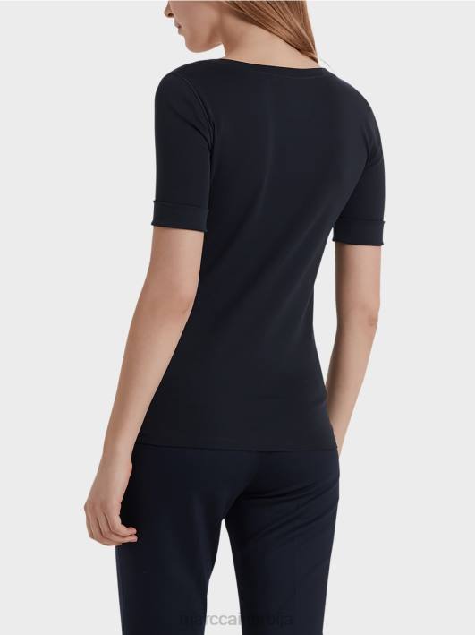 висококвалитетна основна кошуља Marc Cain D6881472 поноћно плава одећу