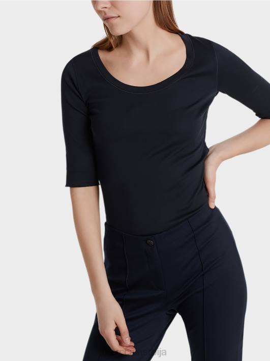 висококвалитетна основна кошуља Marc Cain D6881472 поноћно плава одећу