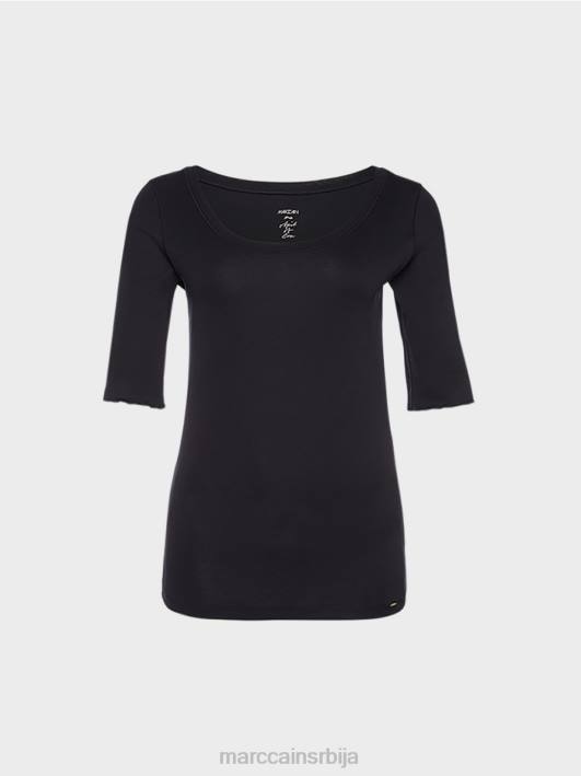 висококвалитетна основна кошуља Marc Cain D6881472 поноћно плава одећу