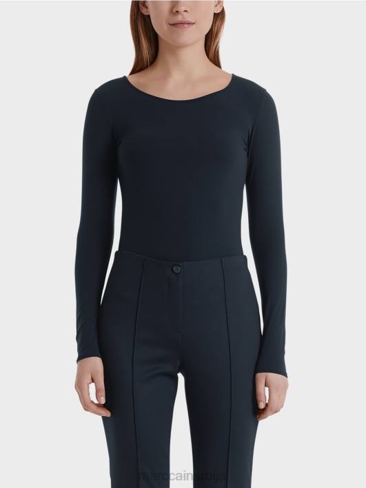 деликатна кошуља дугих рукава Marc Cain D6881474 поноћно плава одећу