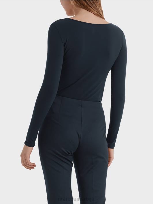 деликатна кошуља дугих рукава Marc Cain D6881474 поноћно плава одећу