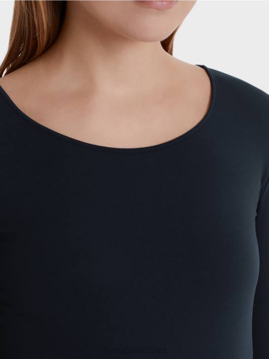 деликатна кошуља дугих рукава Marc Cain D6881474 поноћно плава одећу