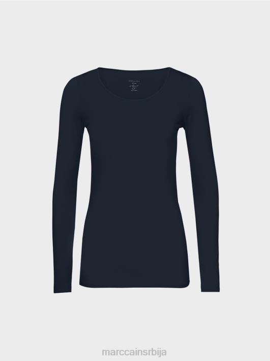 деликатна кошуља дугих рукава Marc Cain D6881474 поноћно плава одећу