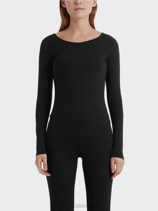 деликатна кошуља дугих рукава Marc Cain D6881475 црн одећу