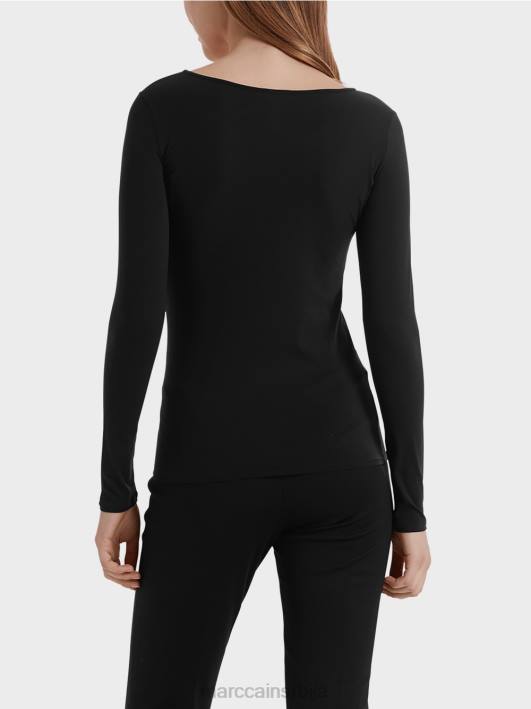 деликатна кошуља дугих рукава Marc Cain D6881475 црн одећу