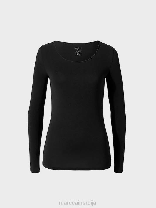 деликатна кошуља дугих рукава Marc Cain D6881475 црн одећу