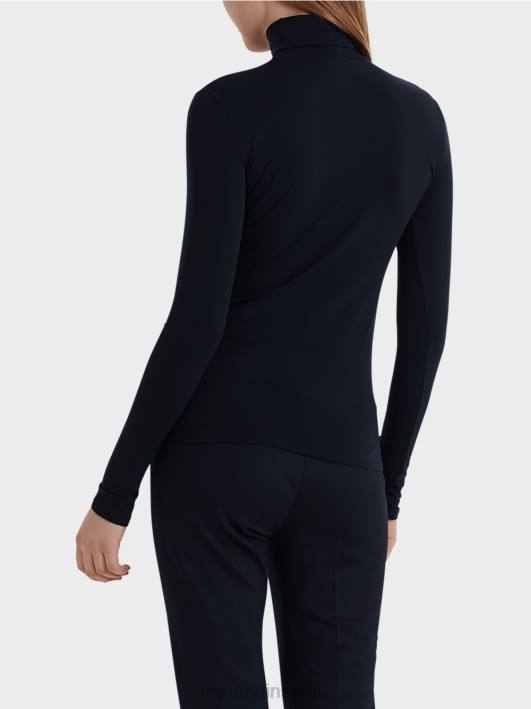 деликатан пуловер са рол-крагном Marc Cain D6881482 поноћно плава одећу