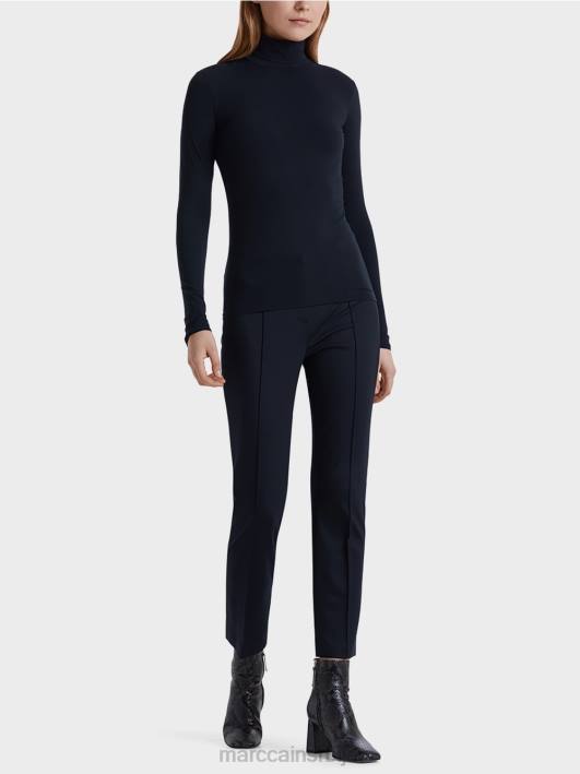 деликатан пуловер са рол-крагном Marc Cain D6881482 поноћно плава одећу