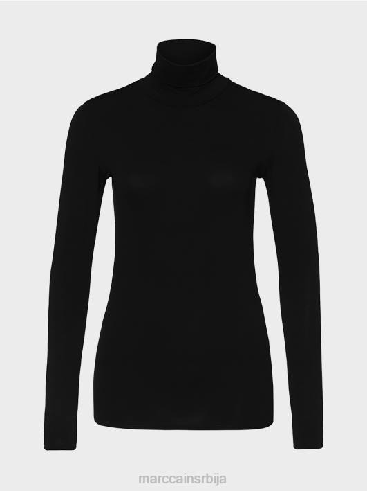 деликатан пуловер са рол-крагном Marc Cain D6881483 црн одећу