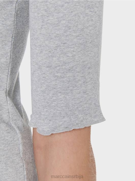 кошуља са округлим крагном и кратким рукавима Marc Cain D6881488 сива одећу