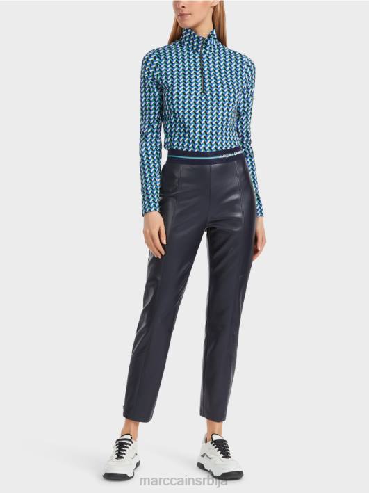 забавне кожне софиа панталоне Marc Cain D688523 поноћно плава одећу