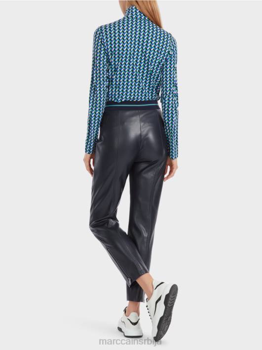 забавне кожне софиа панталоне Marc Cain D688523 поноћно плава одећу