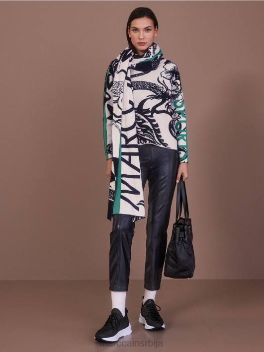 забавне кожне софиа панталоне Marc Cain D688523 поноћно плава одећу