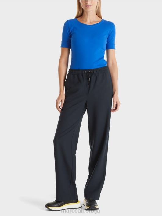 велби панталоне са широким везицама у струку Marc Cain D688524 поноћно плава одећу