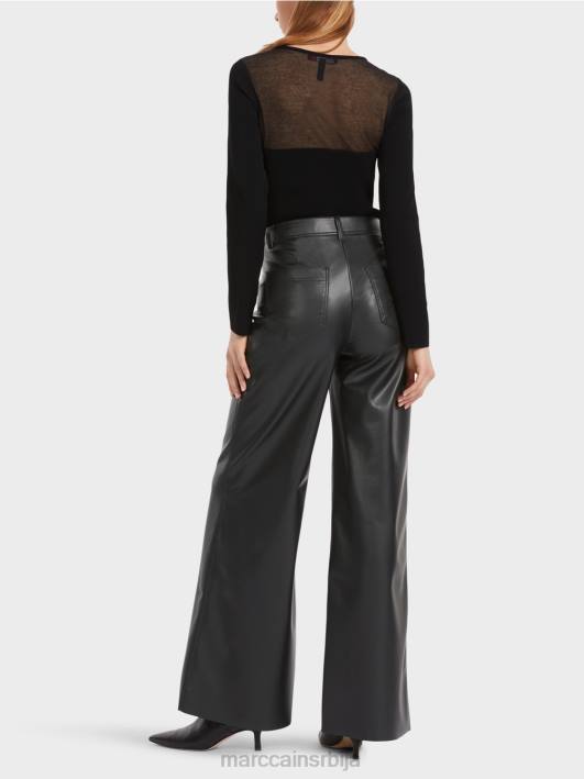 Варри панталоне у женственом кроју Marc Cain D688528 црн одећу