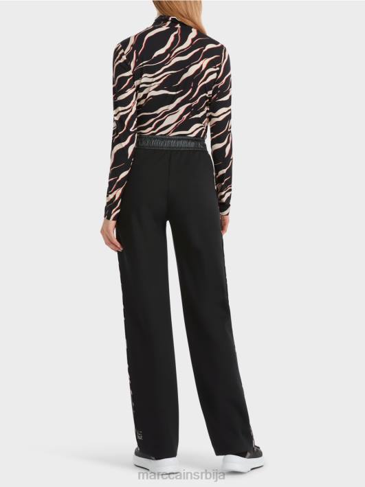 велби панталоне за џогинг у широком дресу Marc Cain D688535 црн одећу