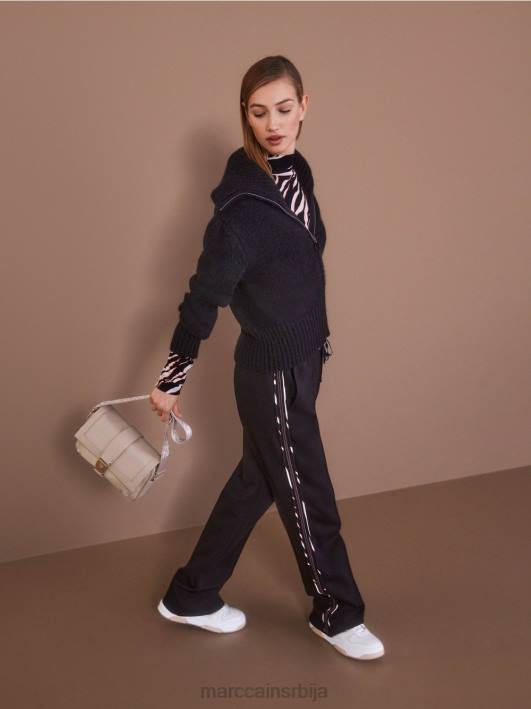 велби панталоне за џогинг у широком дресу Marc Cain D688535 црн одећу