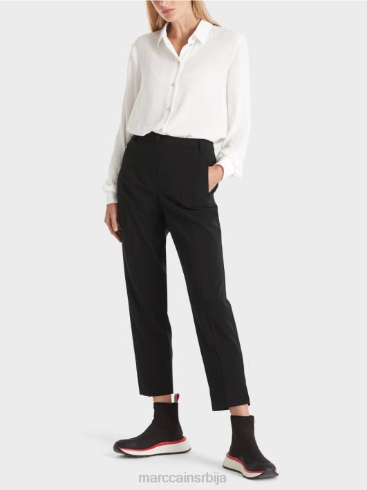 панталоне фусхун са бочним прорезима Marc Cain D688538 црн одећу