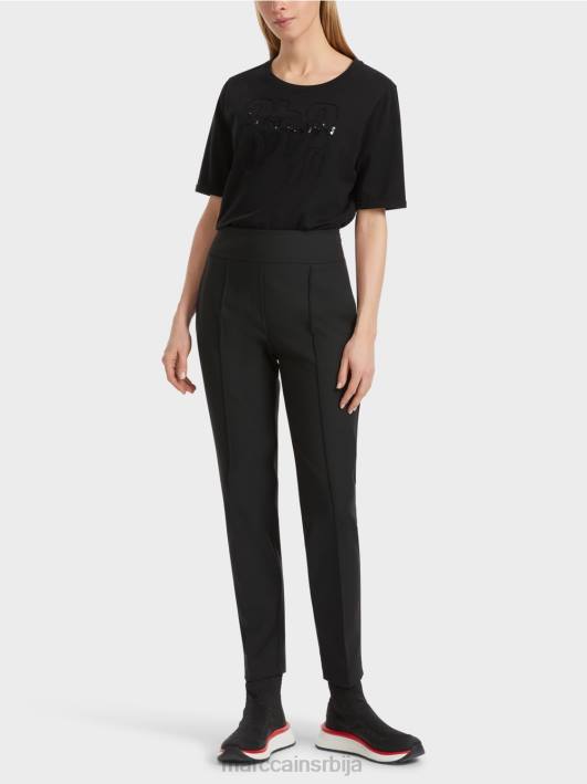 сливен панталоне са бочним патентним затварачем Marc Cain D688540 црн одећу
