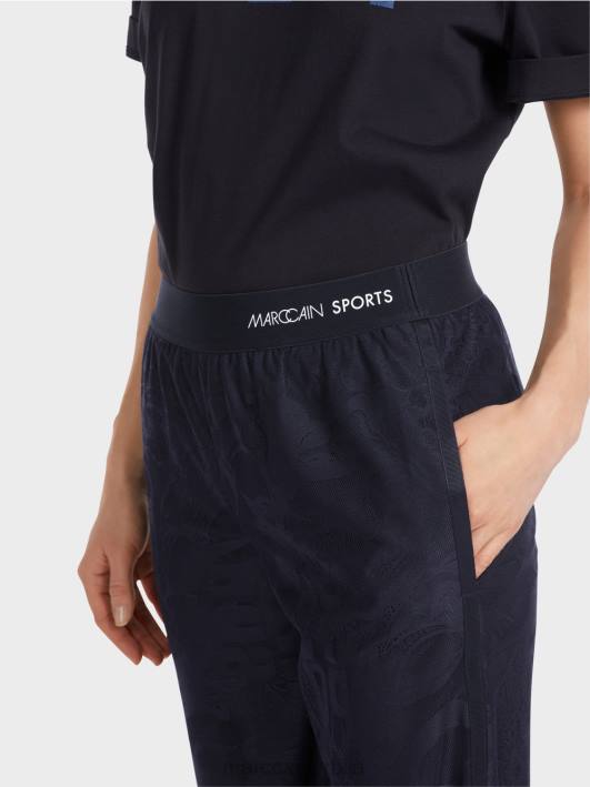 велби панталоне широких ногавица од чипке од тила Marc Cain D688543 поноћно плава одећу