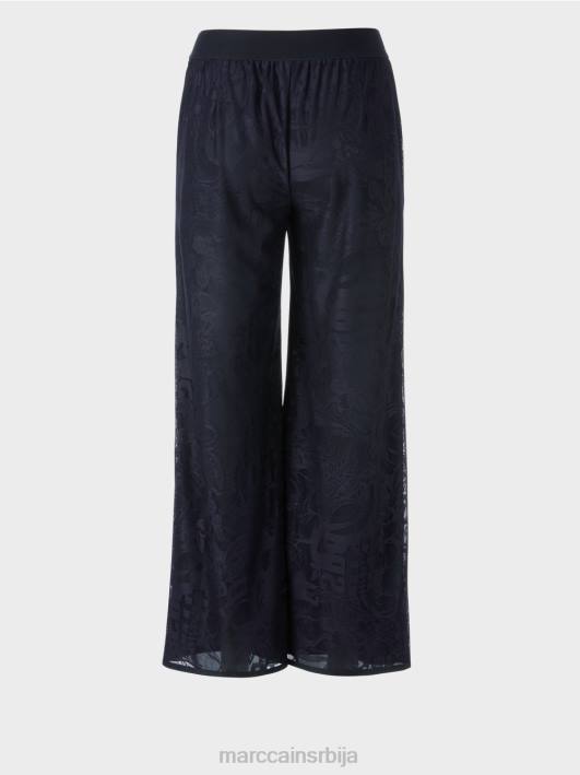 велби панталоне широких ногавица од чипке од тила Marc Cain D688543 поноћно плава одећу