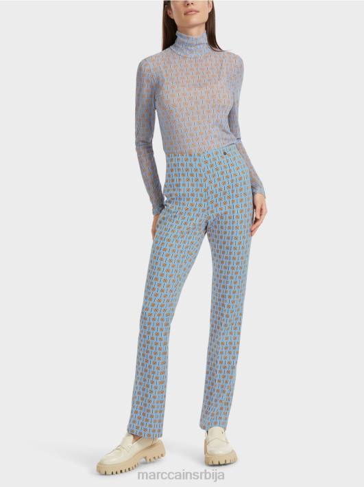 панталоне фредерица са графичким принтом Marc Cain D688554 тамно летње небо одећу