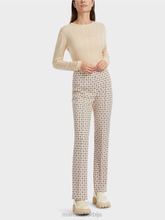 панталоне фредерица са графичким принтом Marc Cain D688555 тамна крема одећу