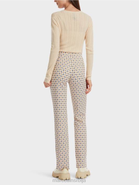 панталоне фредерица са графичким принтом Marc Cain D688555 тамна крема одећу