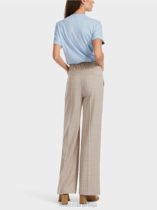вакхав панталоне у карираном дизајну Marc Cain D688556 тамно летње небо одећу