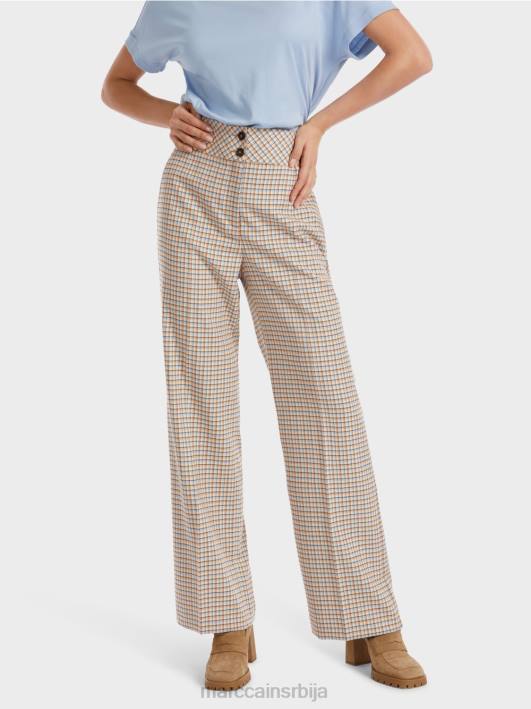 вакхав панталоне у карираном дизајну Marc Cain D688556 тамно летње небо одећу