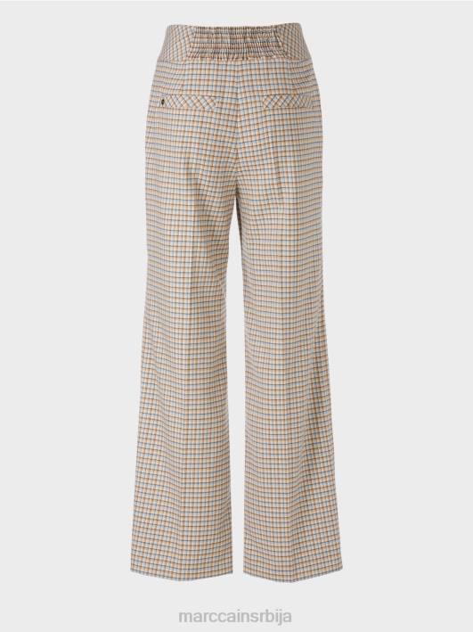 вакхав панталоне у карираном дизајну Marc Cain D688556 тамно летње небо одећу