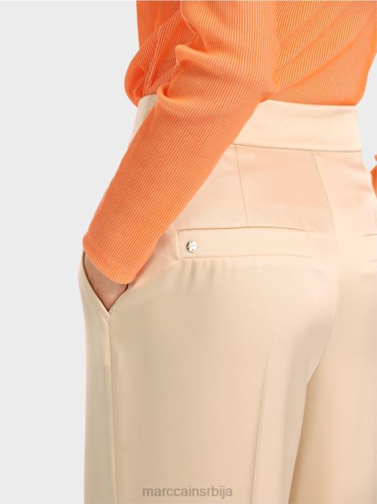 плисиране вицхита панталоне са широким ногавицама Marc Cain D688557 тамна крема одећу