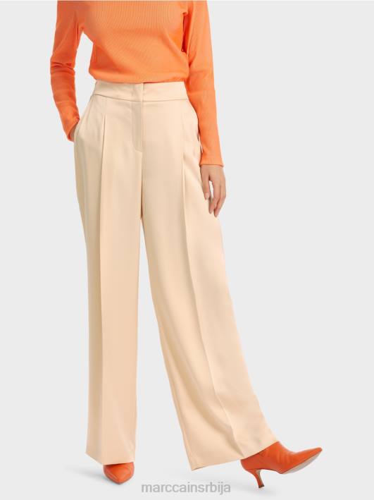 плисиране вицхита панталоне са широким ногавицама Marc Cain D688557 тамна крема одећу