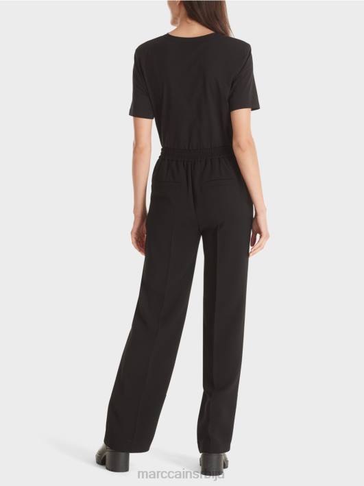вашингтонске панталоне широких ногавица Marc Cain D688577 црн одећу
