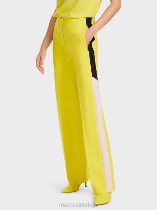 намотавање панталона са тракама од плетенице Marc Cain D688583 меки лимун одећу