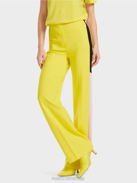 намотавање панталона са тракама од плетенице Marc Cain D688583 меки лимун одећу