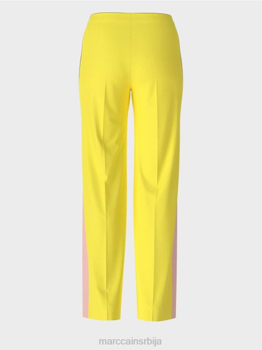 намотавање панталона са тракама од плетенице Marc Cain D688583 меки лимун одећу