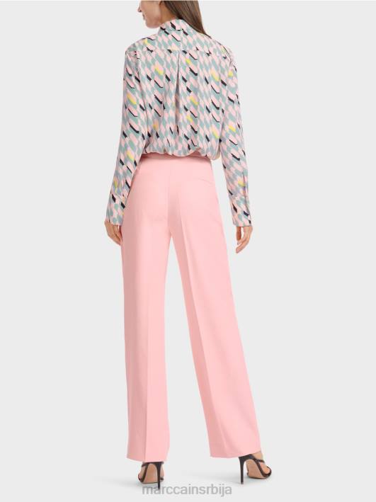 широке ногавице наборане панталоне вукари Marc Cain D688584 меки пудер розе одећу