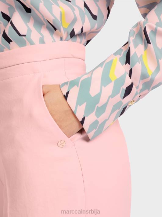 широке ногавице наборане панталоне вукари Marc Cain D688584 меки пудер розе одећу