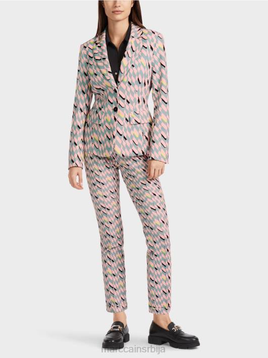 панталоне Сиднеј са графичким дизајном Marc Cain D688589 тамно небо плаво одећу