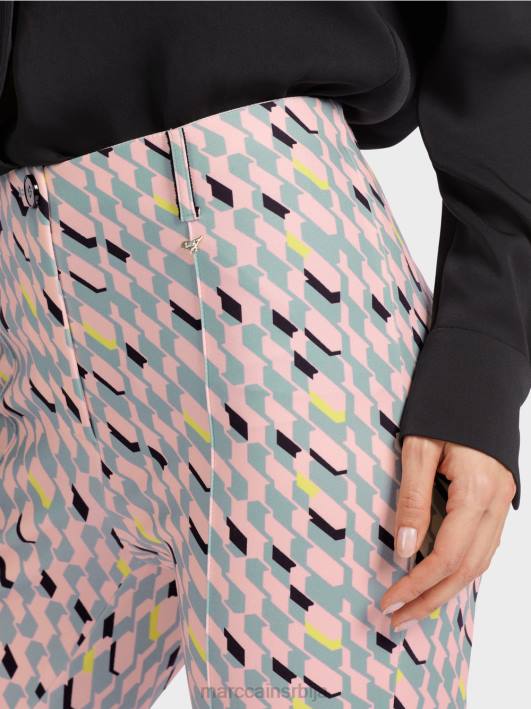 панталоне Сиднеј са графичким дизајном Marc Cain D688589 тамно небо плаво одећу