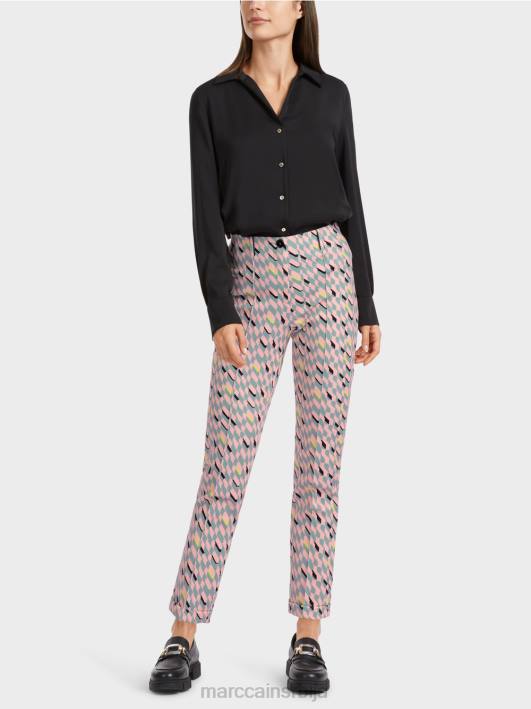 панталоне Сиднеј са графичким дизајном Marc Cain D688589 тамно небо плаво одећу