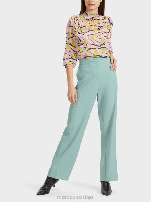 широке ногавице наборане панталоне вукари Marc Cain D688590 тамно небо плаво одећу